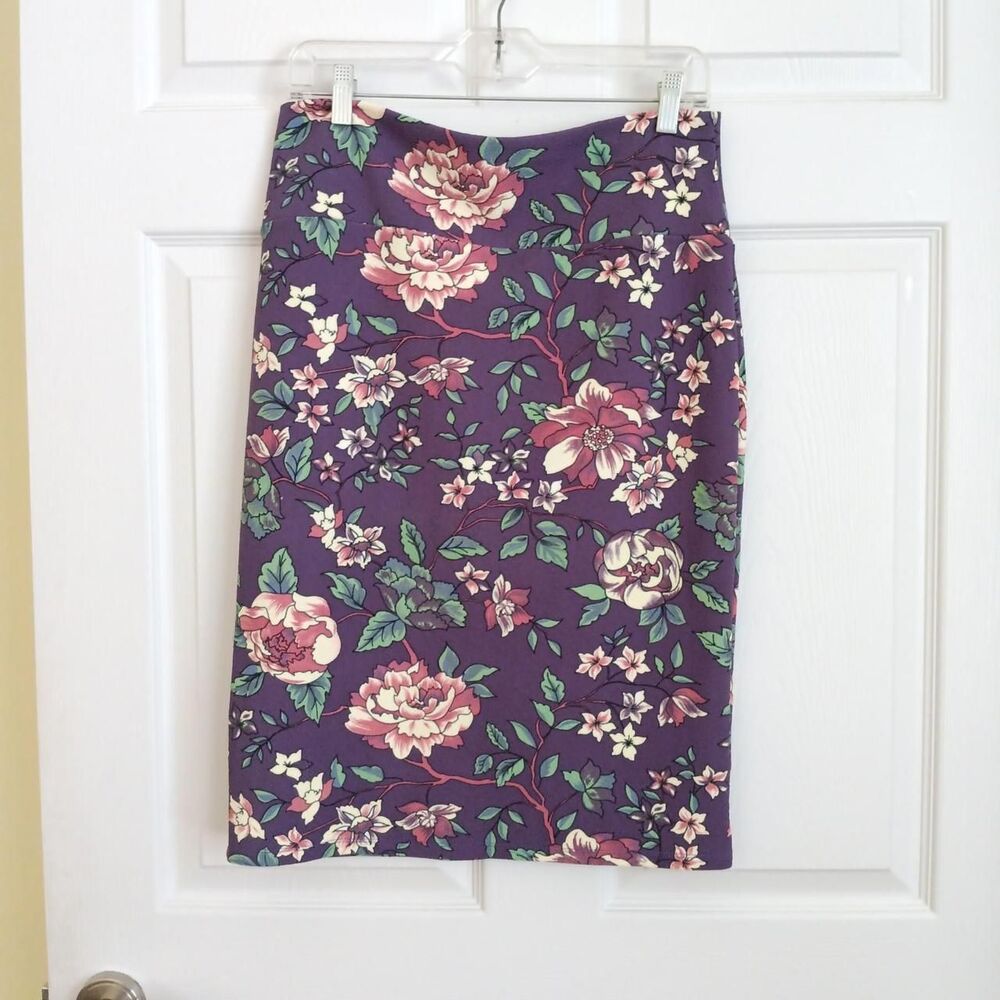 LulaRoe Women's Floral Pull On Skirt Size L